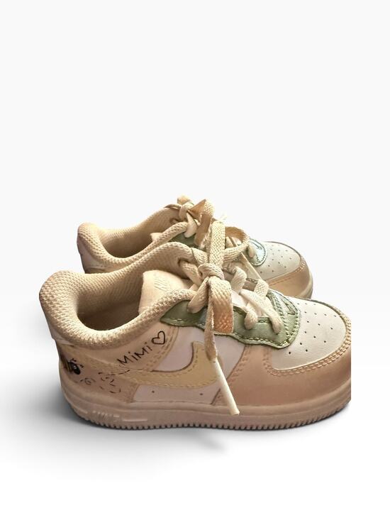 Nike Other - Nike Force 1 LE Baby and Toddler Lace Up Shoes Customized Sneakers Size 7C Cream